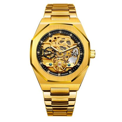 Steel Strap Skeleton Mens Watches Tourbillon Mechanical Watch for Men Automatic Top Brand Luxury Reloj Hombre