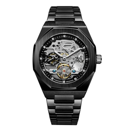 Steel Strap Skeleton Mens Watches Tourbillon Mechanical Watch for Men Automatic Top Brand Luxury Reloj Hombre