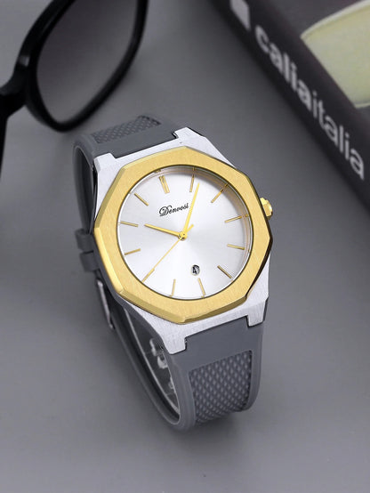 Denvosi Fashion Men's Watch Alloy Steel Band Quartz Clock Simple Line Dial Business Party Men's Wrist Watch