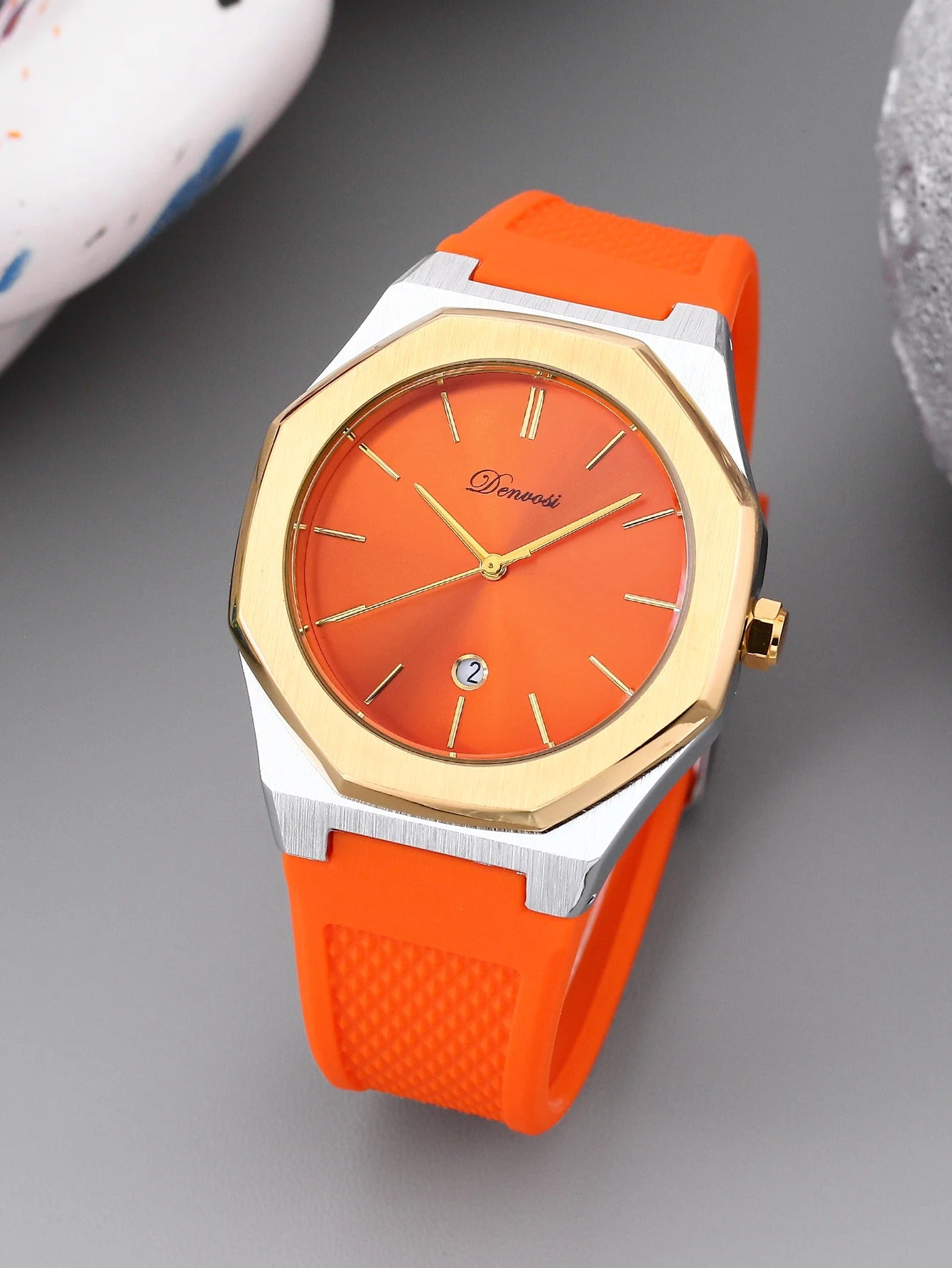 Denvosi Fashion Men's Watch Alloy Steel Band Quartz Clock Simple Line Dial Business Party Men's Wrist Watch